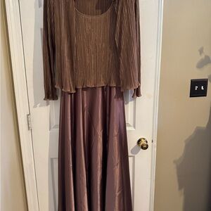 Cachet Brown Pleated Wedding Dress